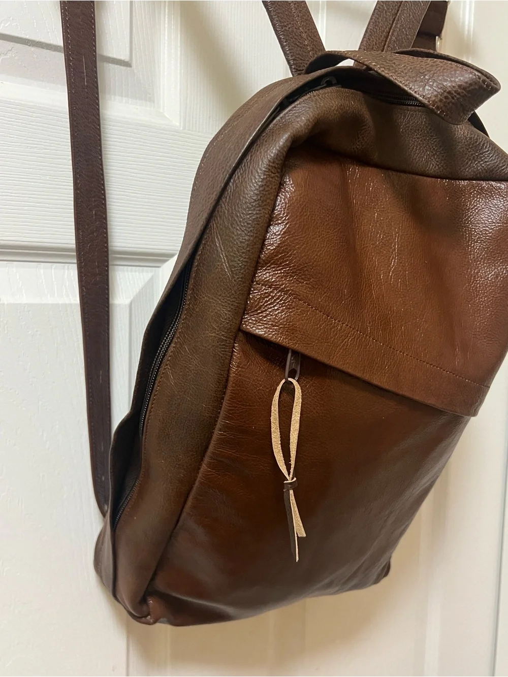 Men's Or Women’s Brown Leather Backpack - Modern Everyday Carry